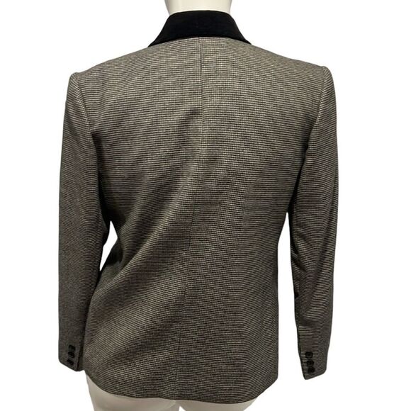 H.W.LTD wool black & white check one button vintage blazer size 14 - Picture 2 of 9